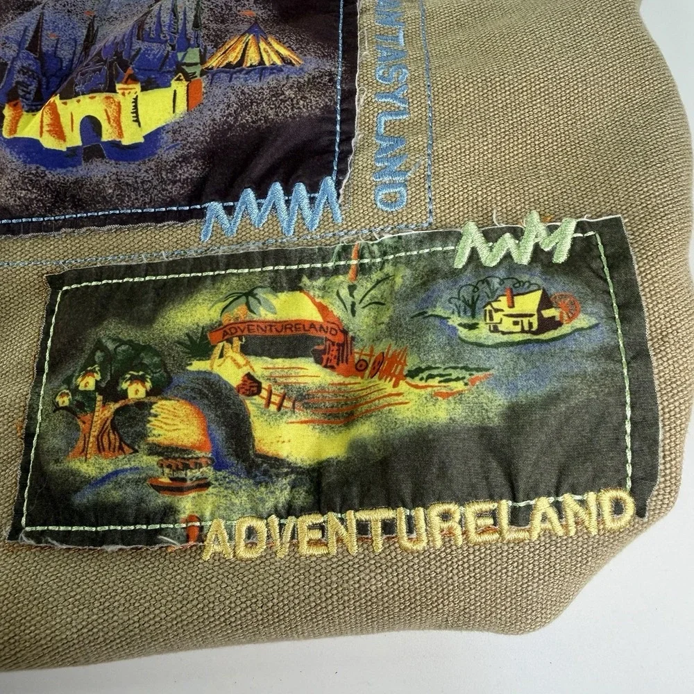 Disney Parks Disneyland Exclusive Canvas Tote Bag Patches Tomorrowland Adventure